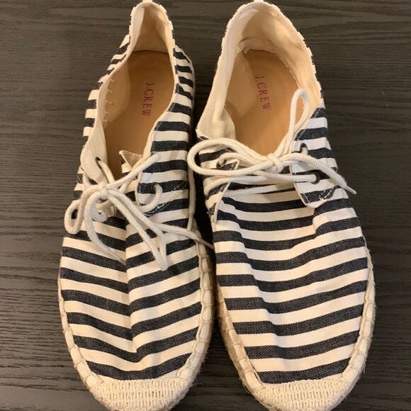J.Crew Espadriles size 9 cloth upper.  Worn once - Picture 1 of 8
